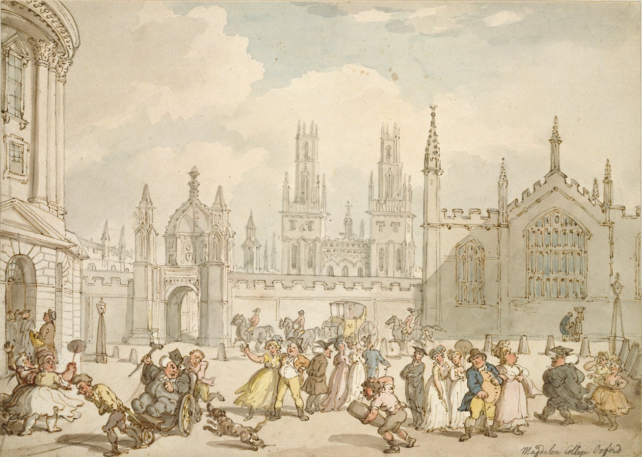 Radcliffe Square, Oksford, początek XIX wieku autorstwa Thomas Rowlandson