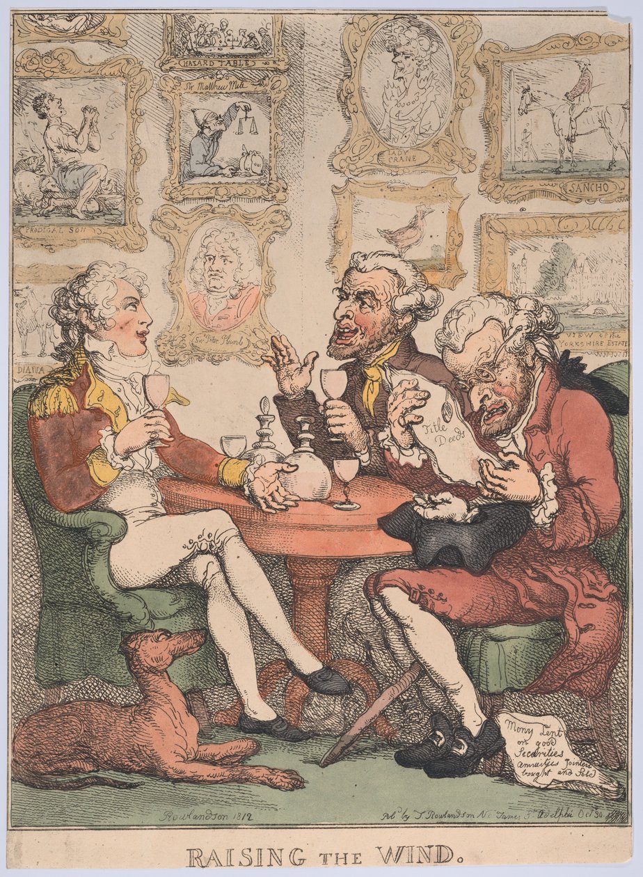 Podnosząc wiatr, 1805-12., 1805-12. autorstwa Thomas Rowlandson