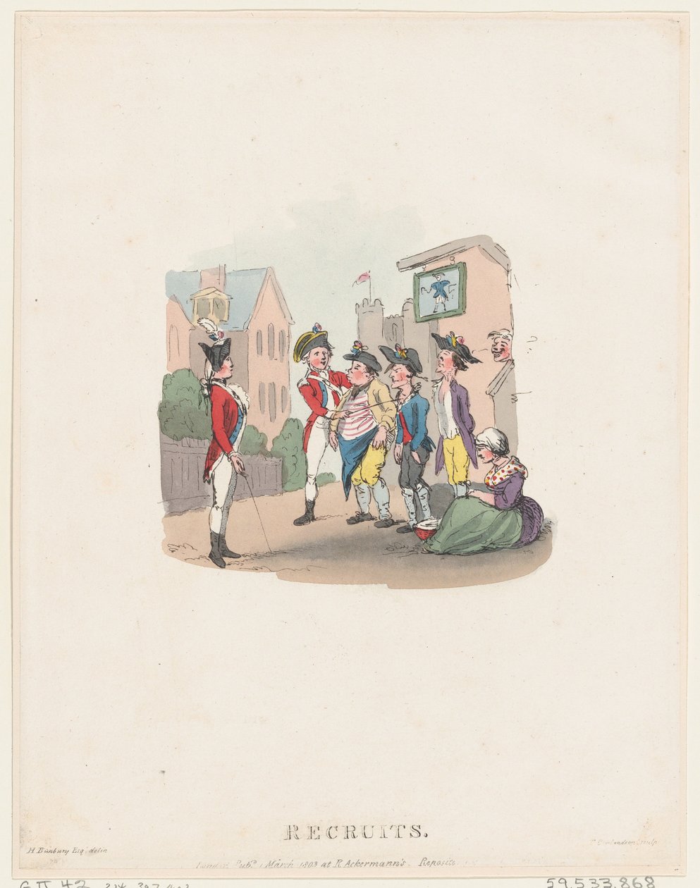 Rekruci, 1 marca 1803., 1 marca 1803. autorstwa Thomas Rowlandson