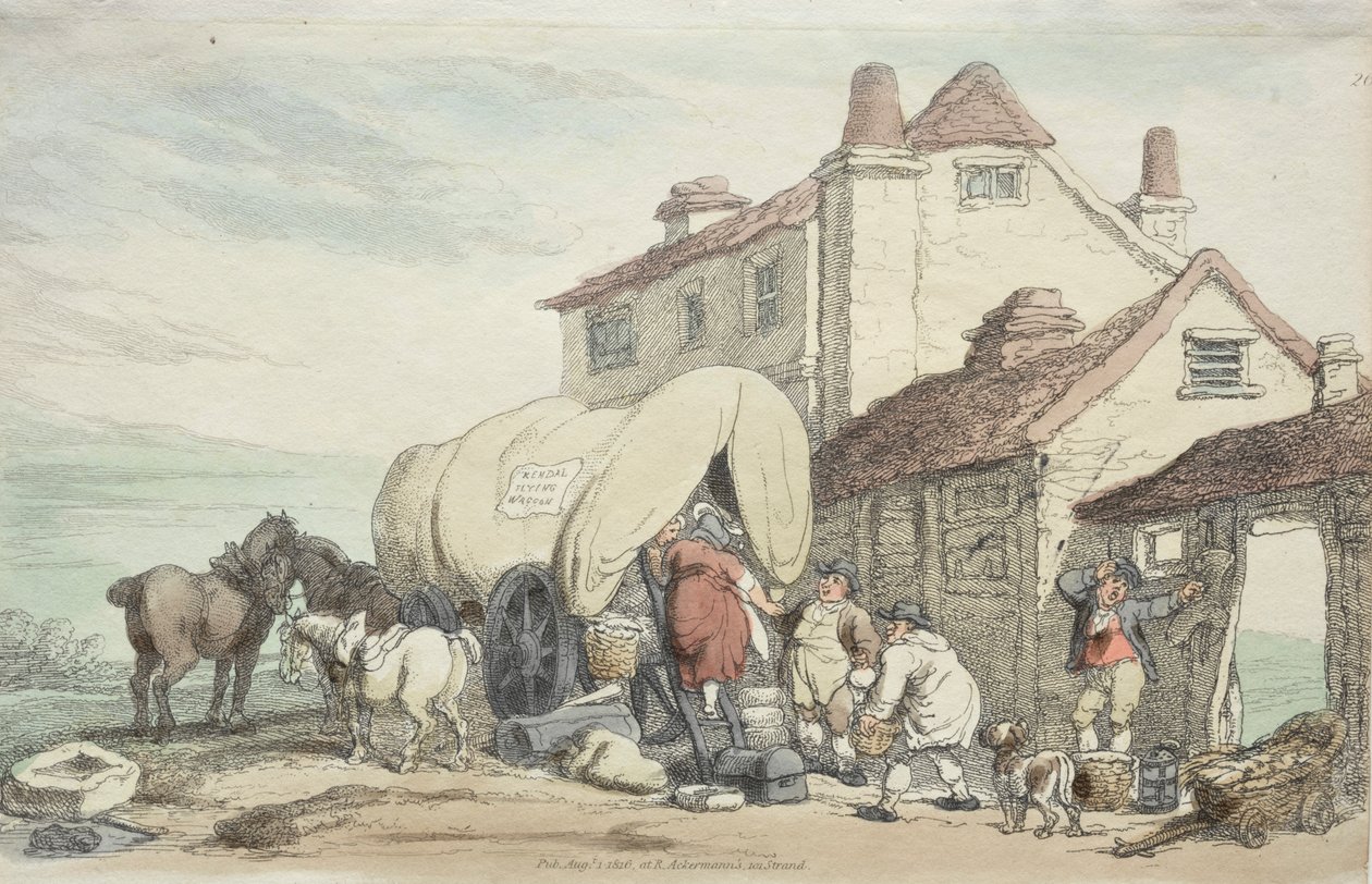 Richardsons Show: Latający wóz, 1816. autorstwa Thomas Rowlandson