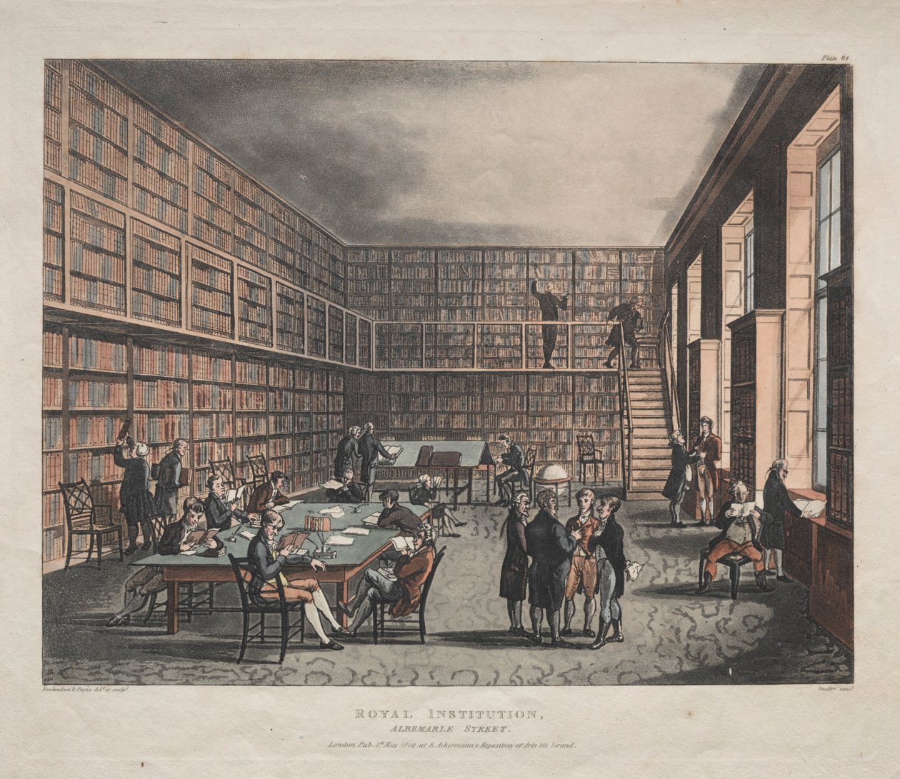 Instytucja Królewska, ulica Albemarle, 1809. autorstwa Thomas Rowlandson
