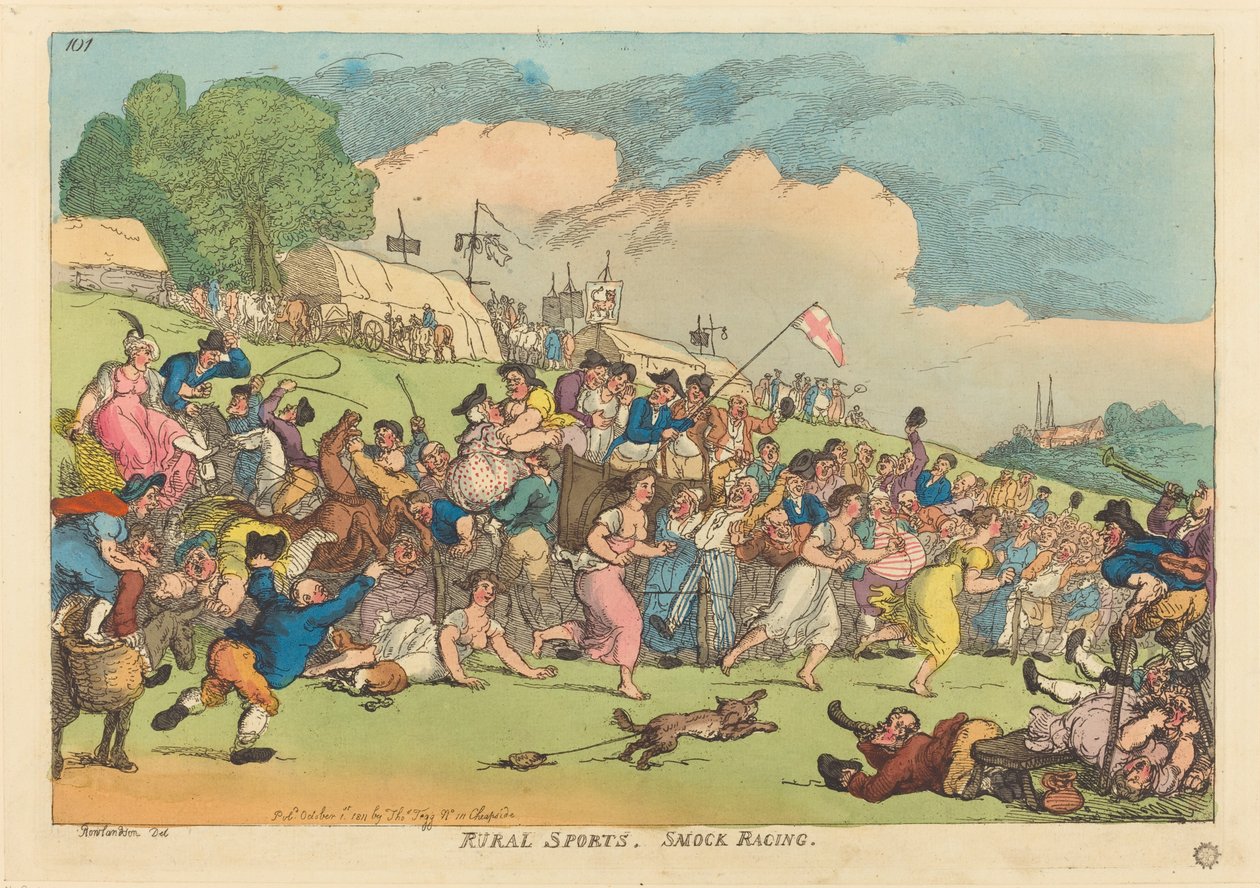 Sporty wiejskie. Wyścigi w kitel autorstwa Thomas Rowlandson