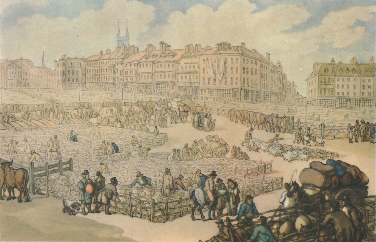 Targ mięsny Smithfield, ok. 1816, 1944 r. autorstwa Thomas Rowlandson