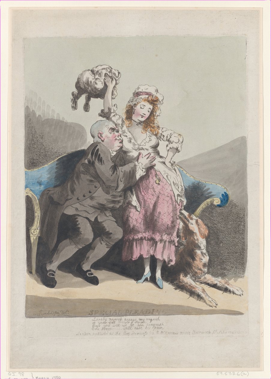 Specjalne pismo procesowe, marzec 1780, marzec 1780. autorstwa Thomas Rowlandson