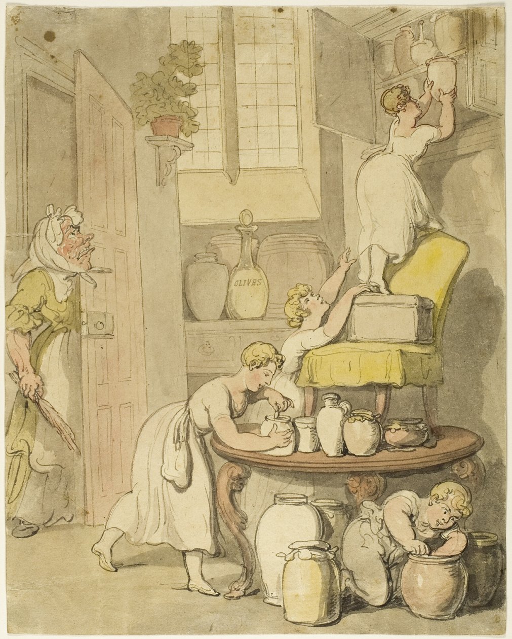Kradzież konserw autorstwa Thomas Rowlandson