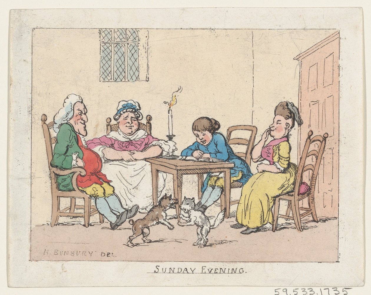 Niedzielny Wieczór, 1770-1780., 1770-1780. autorstwa Thomas Rowlandson
