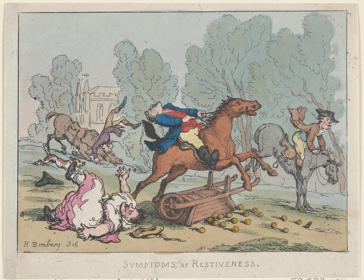 Objawy Restiveness, 1807 ., 1807 . autorstwa Thomas Rowlandson