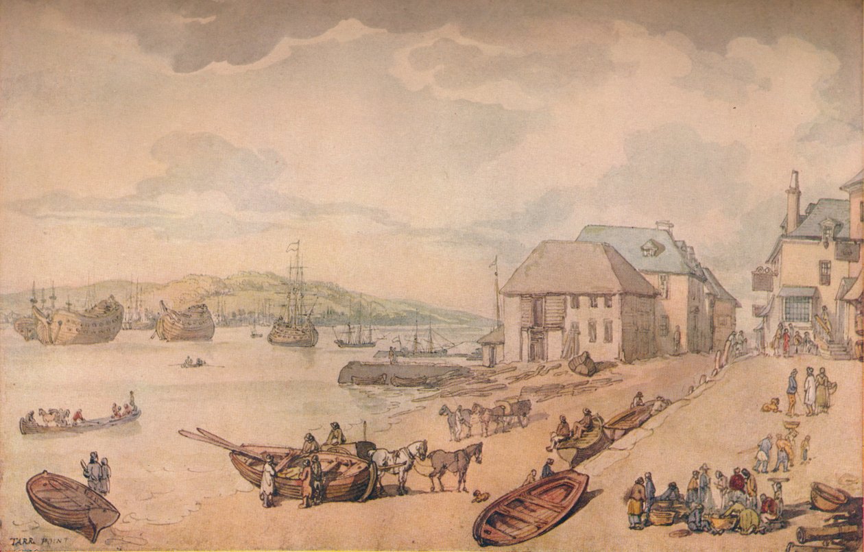 Tarr Point Torpoint, Plymouth, XVIII wiek autorstwa Thomas Rowlandson