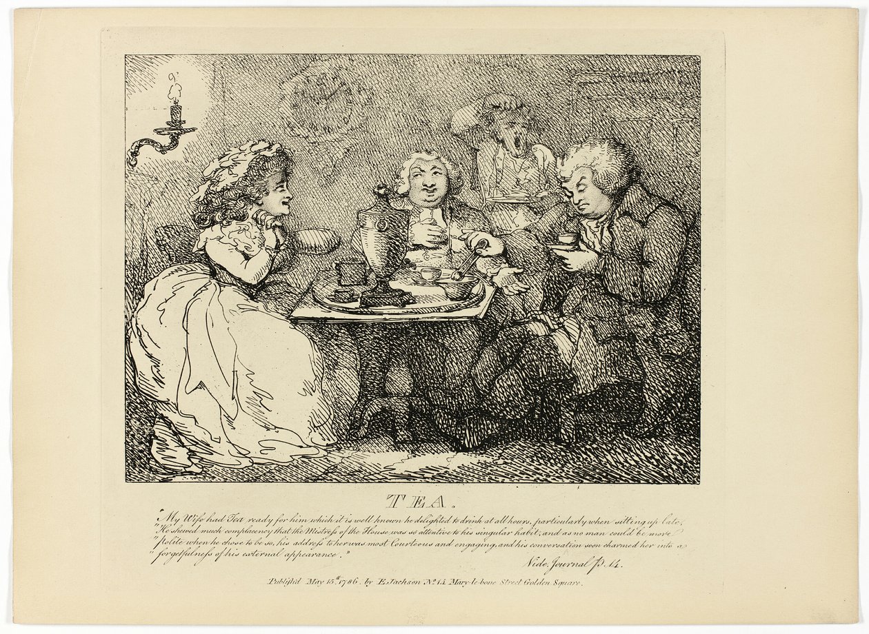 Herbata, z podróży Boswella po Hebrydach autorstwa Thomas Rowlandson