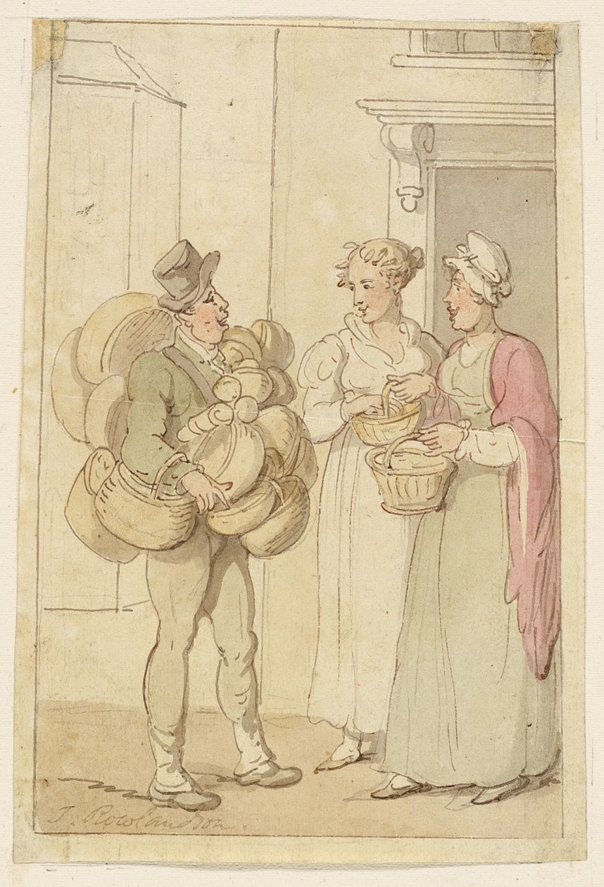 Sprzedawca koszyków autorstwa Thomas Rowlandson