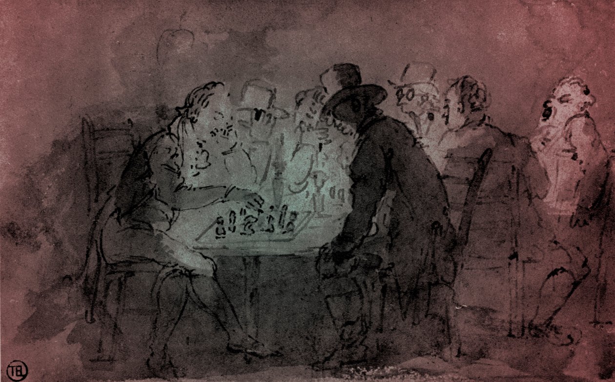 „Gracze szachów” autorstwa Thomas Rowlandson