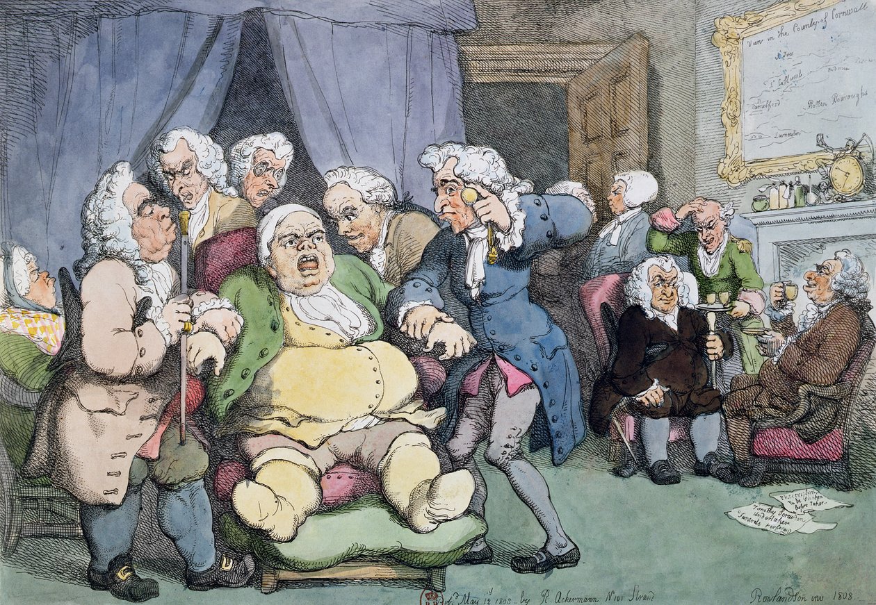 Konsultacja lub ostatnia nadzieja, 1808 r. autorstwa Thomas Rowlandson