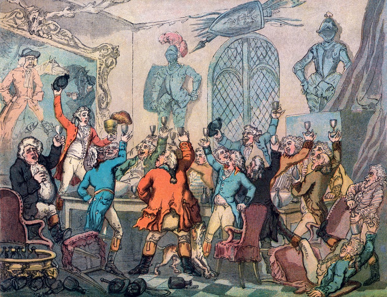 Kolacja, Humory o polowaniu na lisy, 1799. autorstwa Thomas Rowlandson