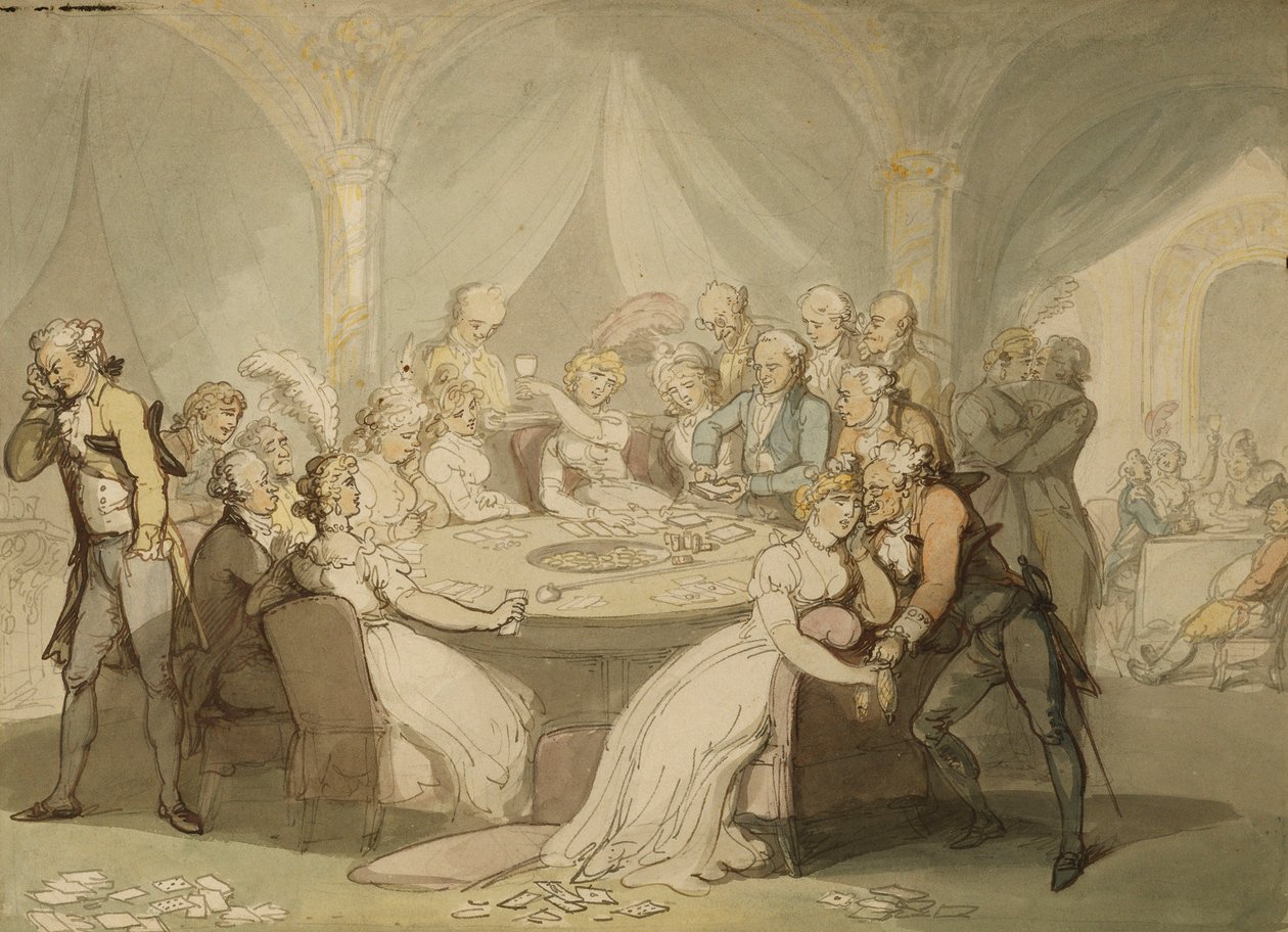 stół do gier, autorstwa Thomas Rowlandson