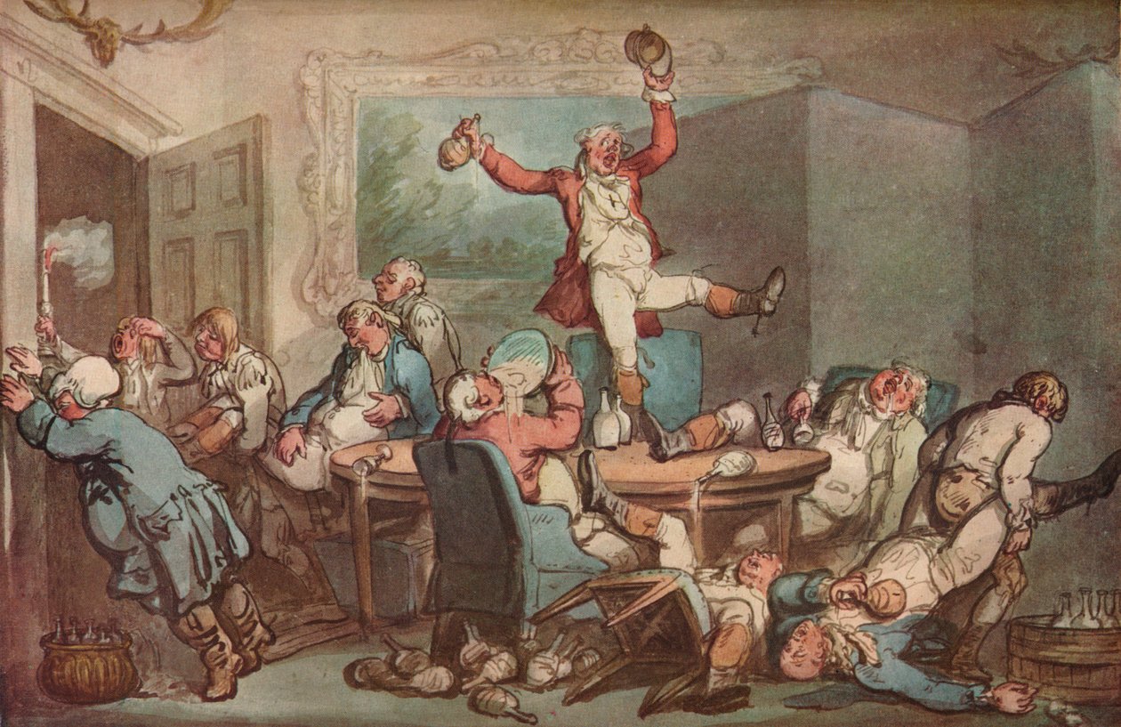 Wieczerza Myśliwska, ok. 1780-1825. autorstwa Thomas Rowlandson