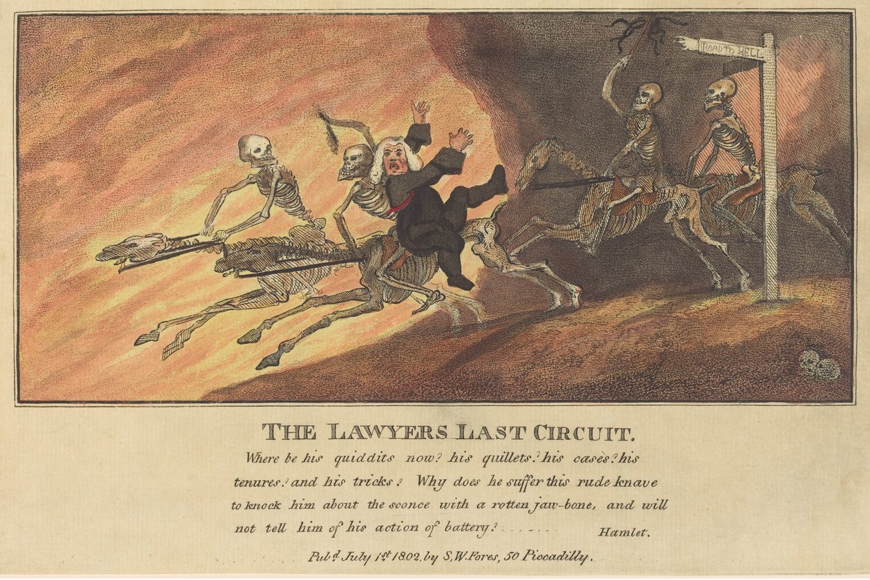 The Lawers Last Circuit, opublikowana w 1802. autorstwa Thomas Rowlandson