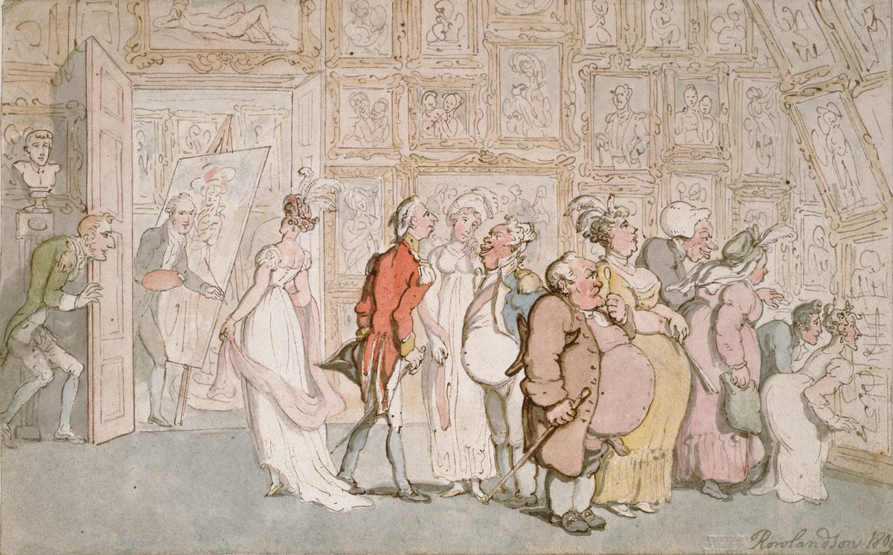 Przedpokój malarza portretów, 1809 autorstwa Thomas Rowlandson