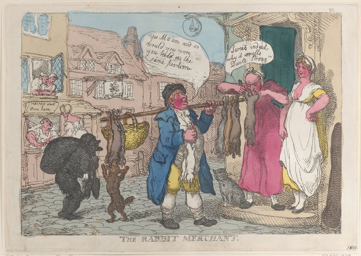 Kupiec królików, 1810., 1810. autorstwa Thomas Rowlandson