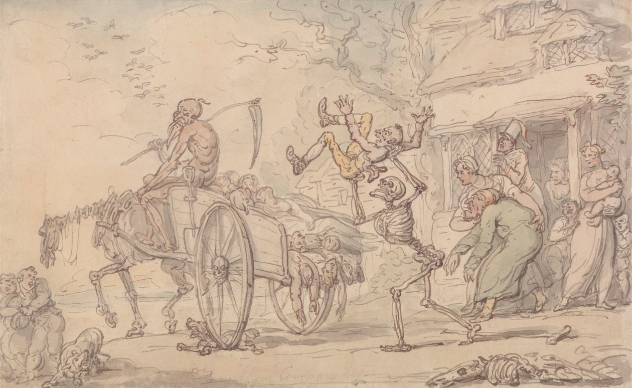 Czas i śmierć i Goody Barton autorstwa Thomas Rowlandson