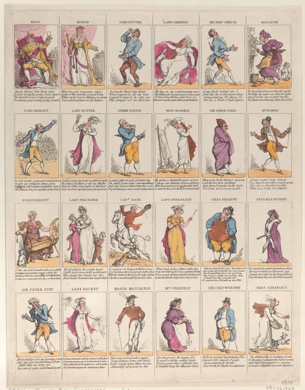 Postacie Dwunastej Nocy, 1811., 1811. autorstwa Thomas Rowlandson