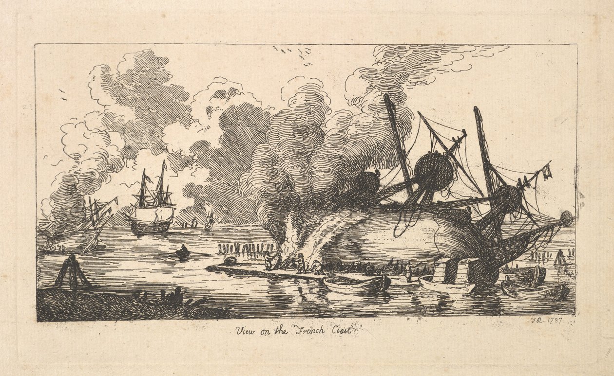 Widok na francuskie wybrzeże, 1787. autorstwa Thomas Rowlandson
