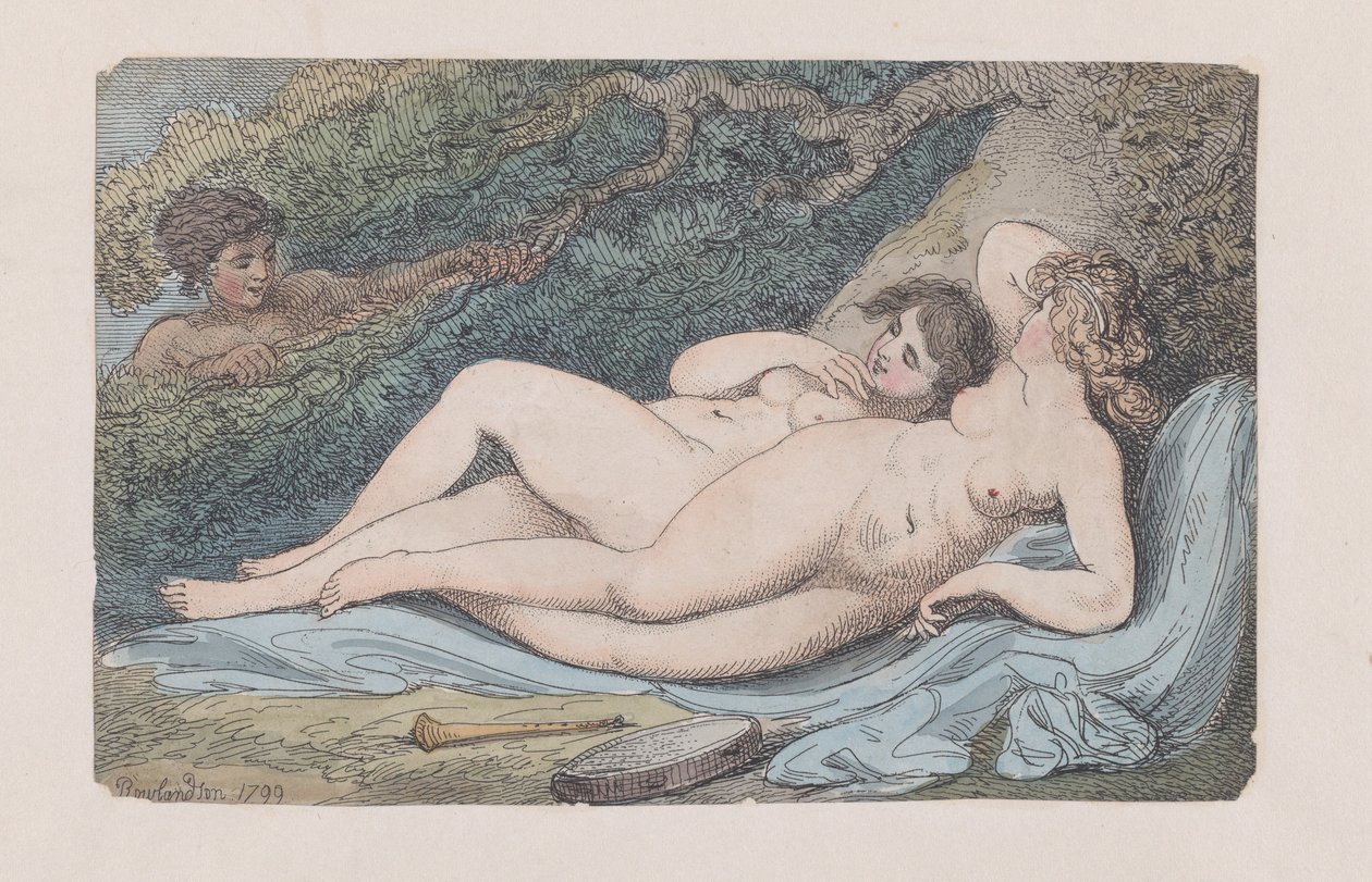 Nimfy leśne Odkrycie, 1799., 1799. autorstwa Thomas Rowlandson