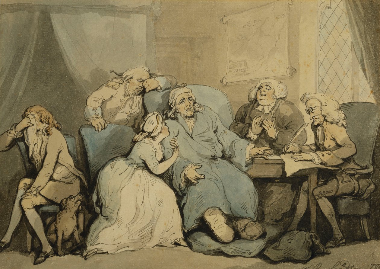 Pisanie testamentu, 1786 autorstwa Thomas Rowlandson