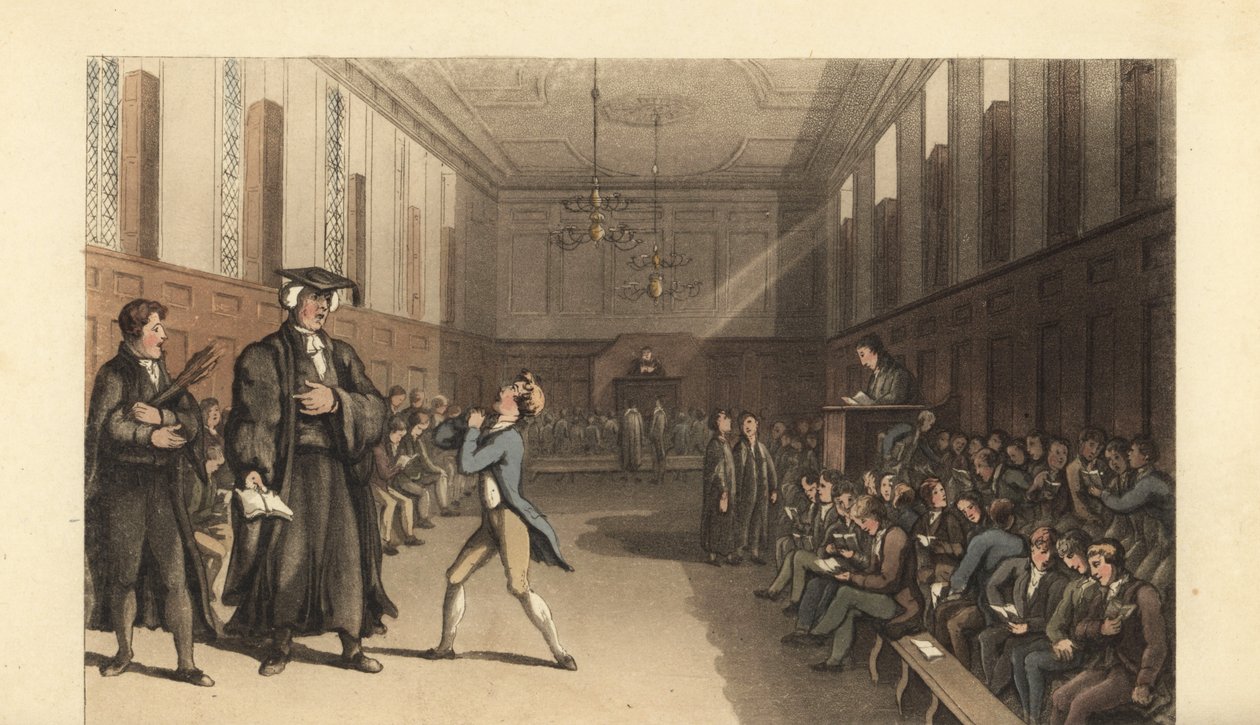 Młody uczeń kończący szkołę dla chłopców autorstwa Thomas Rowlandson