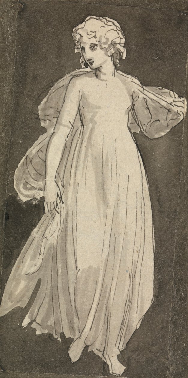 Dziewczyna, Pełna Długość, Stawiając Przód autorstwa Thomas Stothard