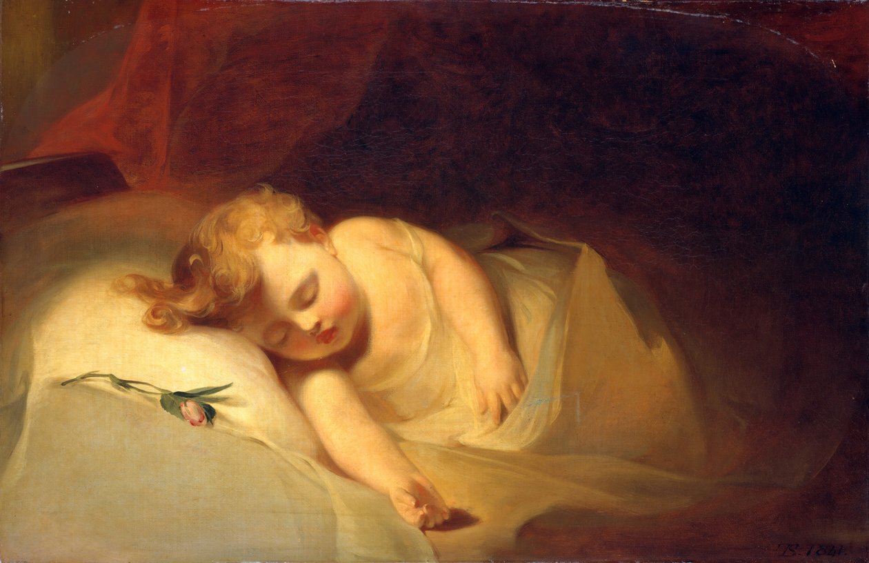 Dziecko śpi Pączek róży, 1841. autorstwa Thomas Sully
