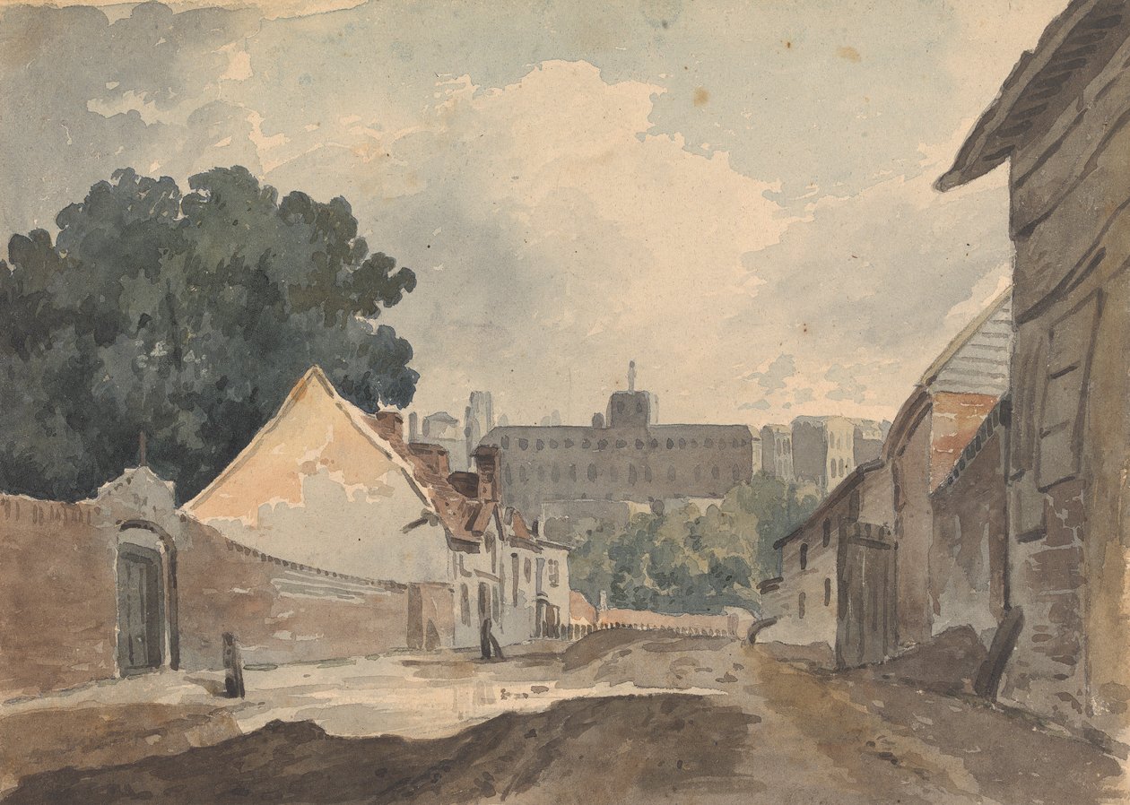 Scena uliczna, wyłożona budynkami autorstwa Thomas Sully