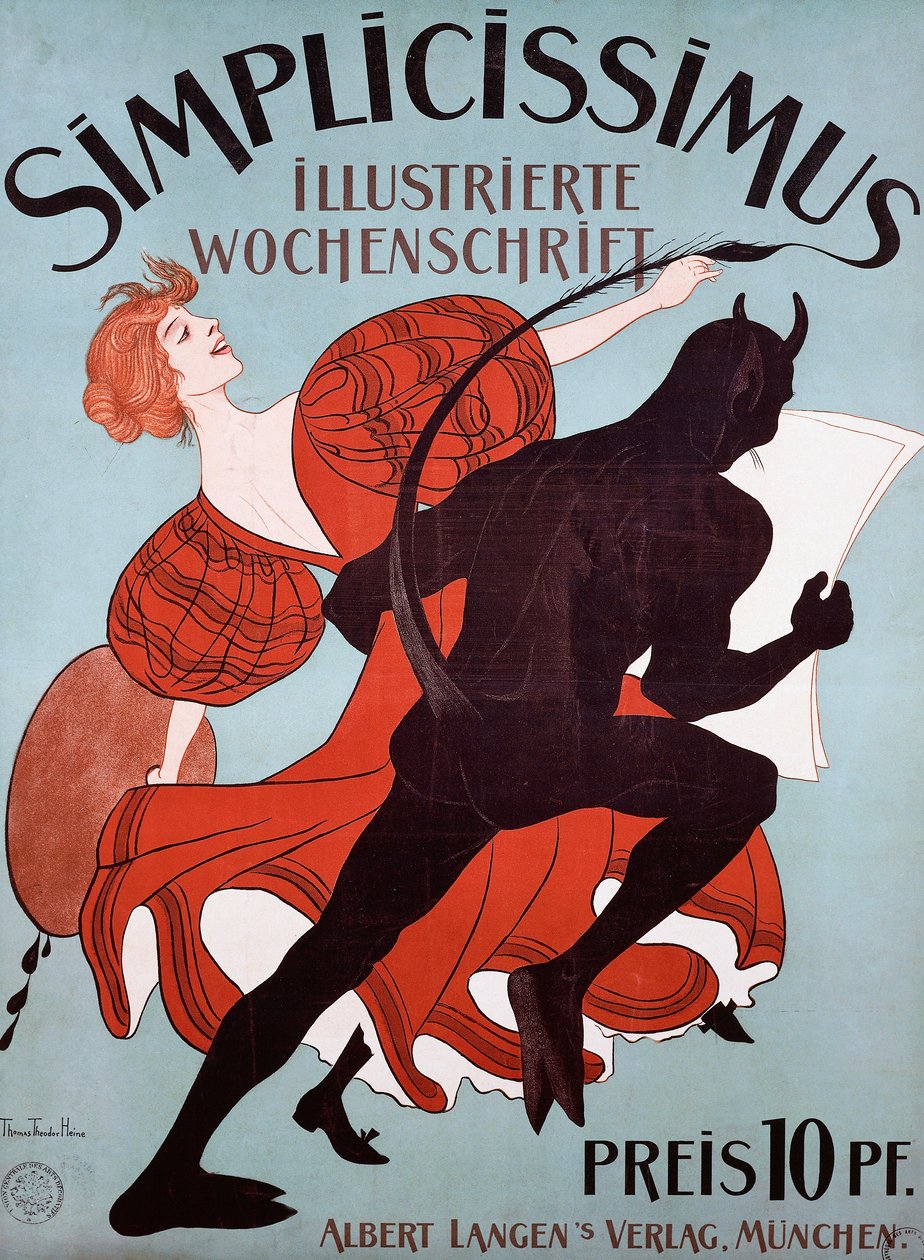 Plakat reklamowy Simplicissimus autorstwa Thomas Theodor Heine