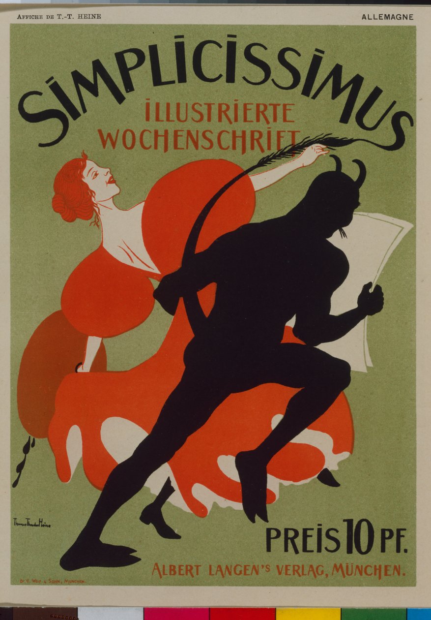 Plakat reklamowy Simplicissimus autorstwa Thomas Theodor Heine