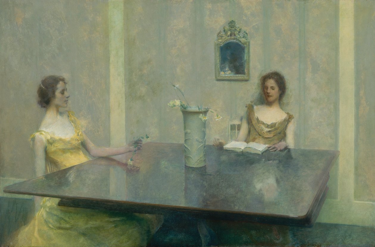 Czytanie, 1897. autorstwa Thomas Wilmer Dewing