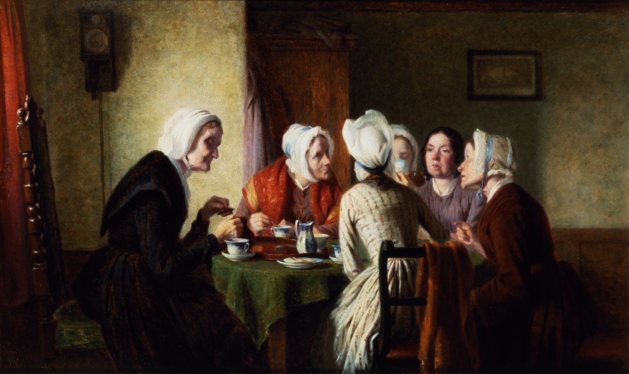 Plotki wiejskie (olej) autorstwa Thomas Webster