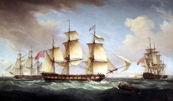 Pejzaż morski autorstwa Thomas Whitcombe