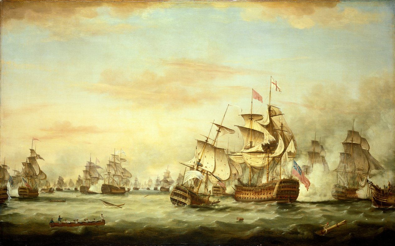 Bitwa świętych autorstwa Thomas Whitcombe