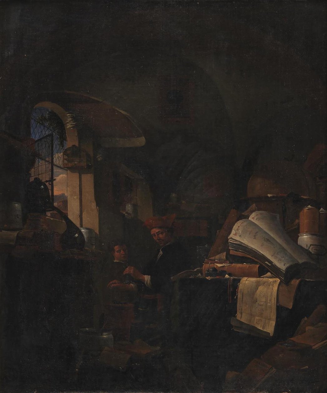 Alchemik w swoim laboratorium autorstwa Thomas Wijck