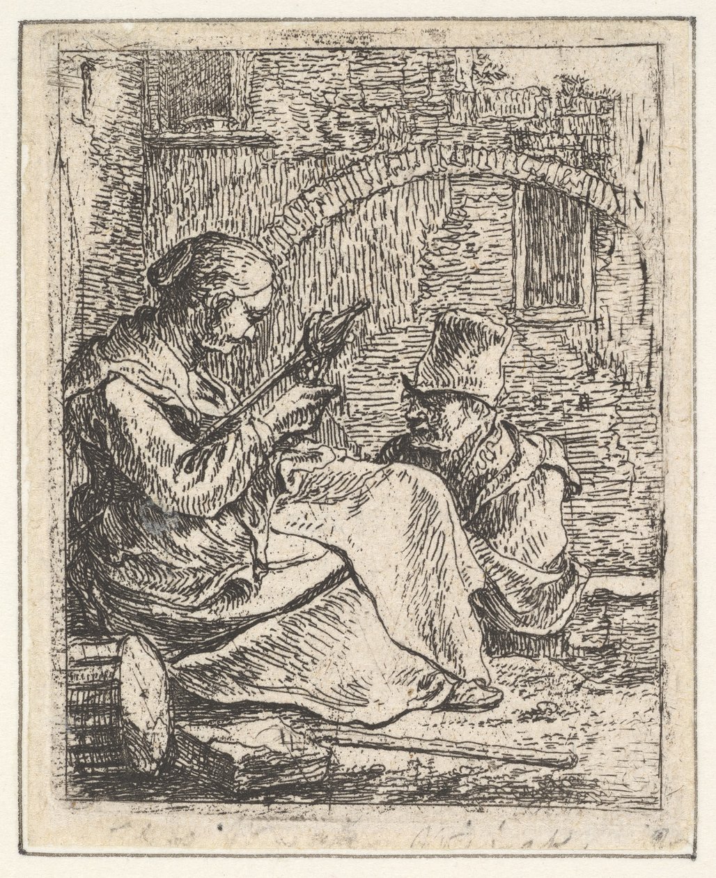 Kobieta Spinning.n.d. autorstwa Thomas Wijck