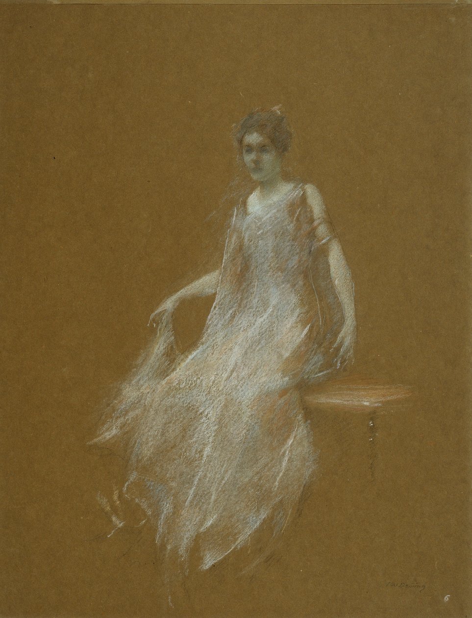 Dama w bieli autorstwa Thomas Wilmer Dewing