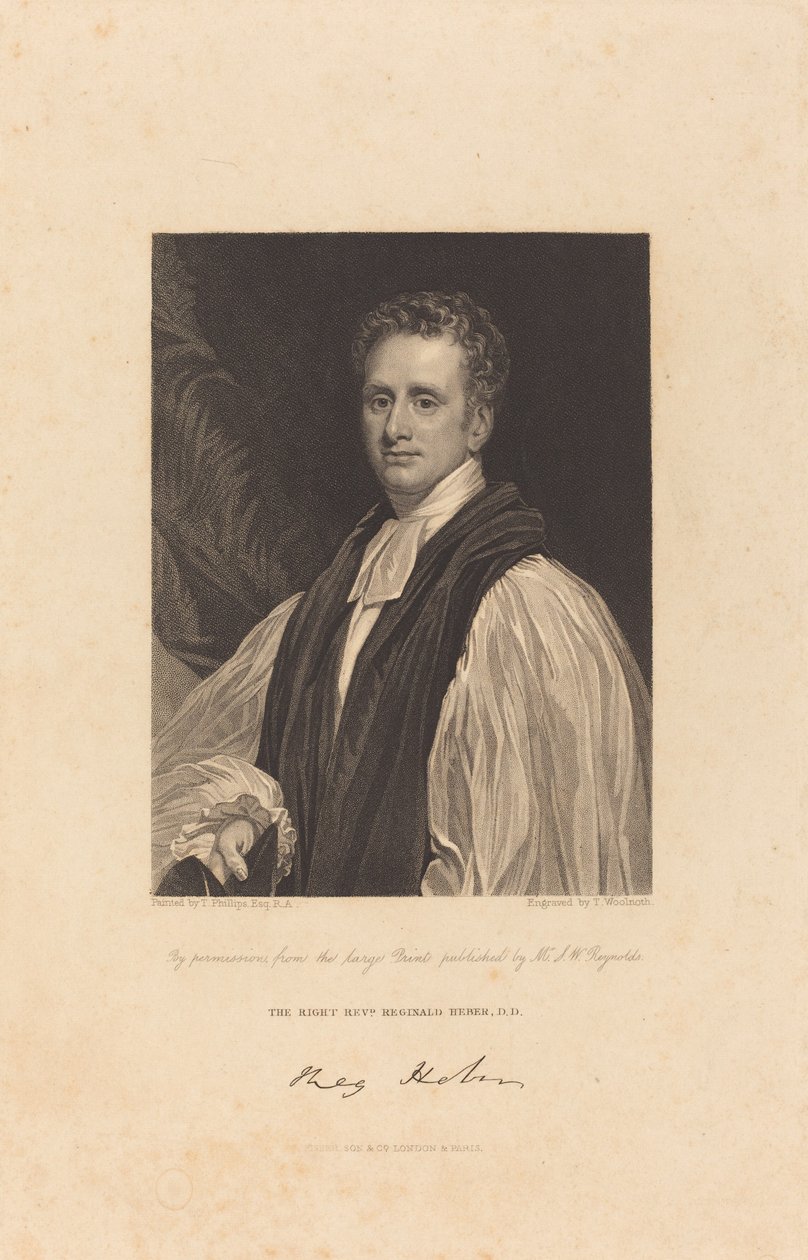 Ks. Reginald Heber, DD autorstwa Thomas Woolnoth after Thomas Phillips