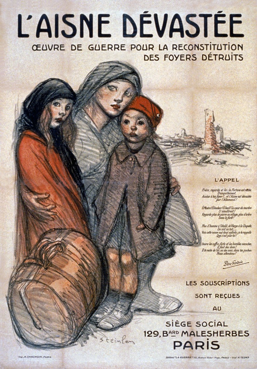 Zniszczone Aisne, 1919 r. autorstwa Théophile Alexandre Steinlen