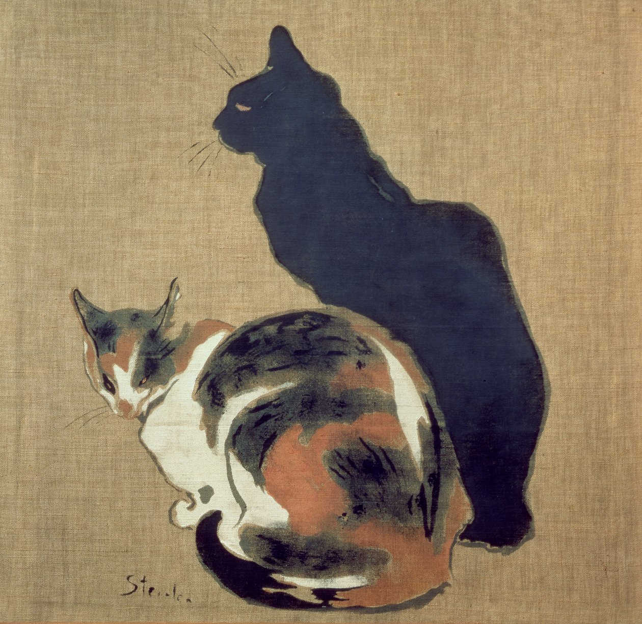 Dwa koty, 1894 autorstwa Théophile Alexandre Steinlen