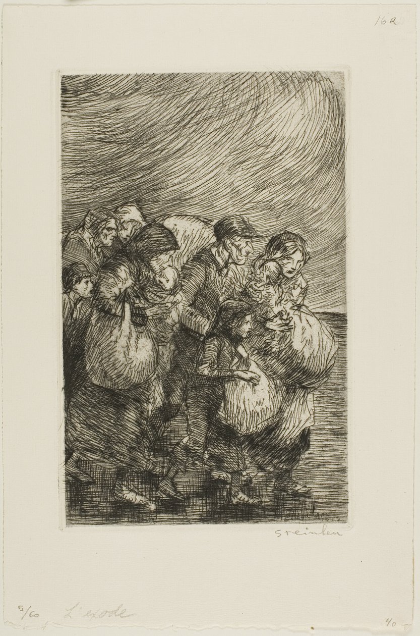 Ewakuowani autorstwa Théophile Alexandre Pierre Steinlen