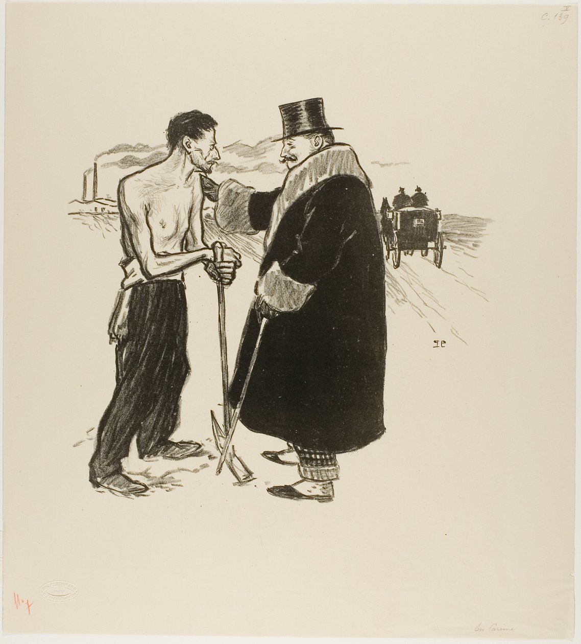 W dół autorstwa Théophile Alexandre Pierre Steinlen