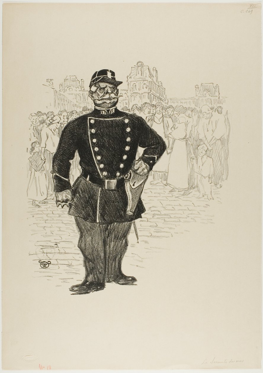 Bezpieczeństwo na ulicy autorstwa Théophile Alexandre Pierre Steinlen