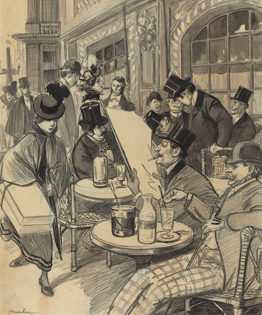 Chez Maxime, koniec XIX-początek XX wieku. autorstwa Théophile Alexandre Steinlen