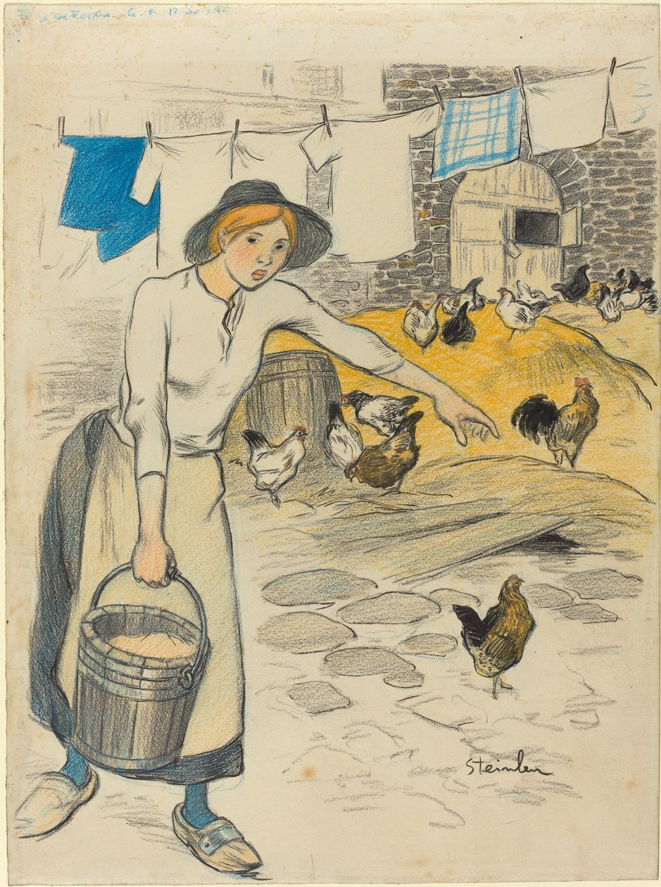 Dziewczyna na farmie, 1896. autorstwa Théophile Alexandre Steinlen