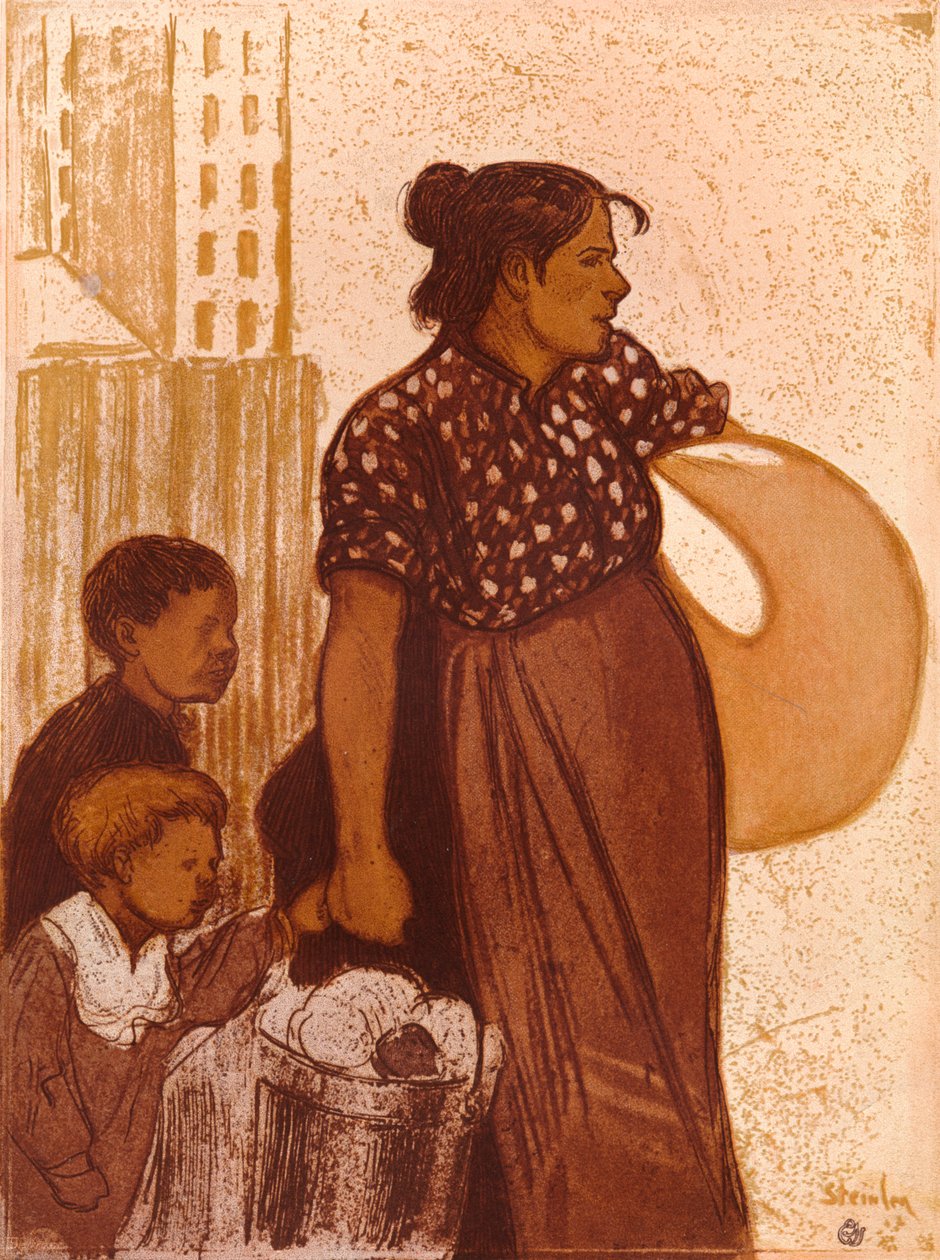 Praczka, ok. 1900 autorstwa Théophile Alexandre Steinlen