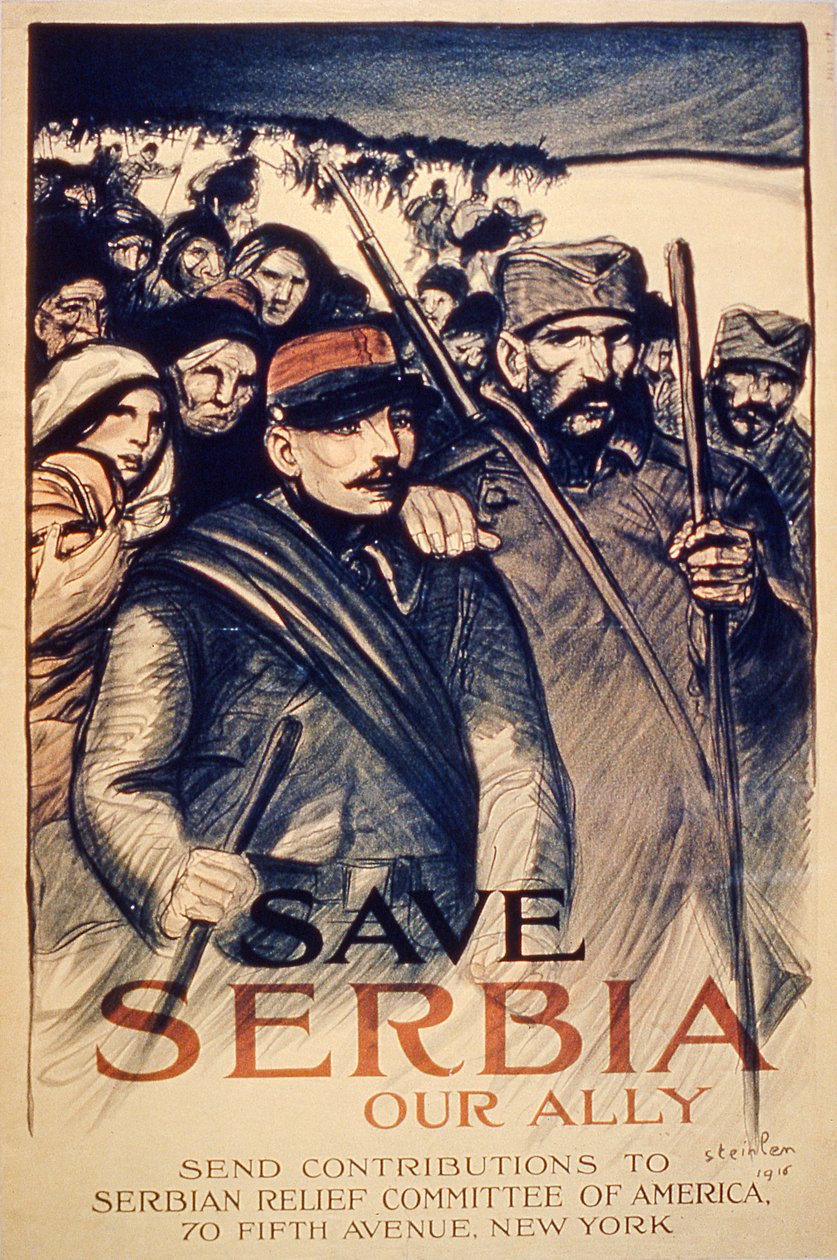 „Uratuj Serbię, naszego sojusznika”, plakat, 1915 r. autorstwa Théophile Alexandre Steinlen
